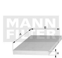Фильтр, воздух во внутренном пространстве MANN-FILTER CUK 26 019 (фото 1)