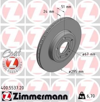 TARCZA HAMULC. MERCEDES W177 A-KLASA 18- PRZУD ZIMMERMANN 400.5537.20