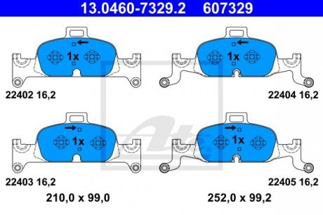 Klocki hamulcowe 607329 ATE 13.0460-7329.2