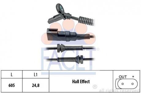 Датчик ABS перед. Connect 02- Facet 210152
