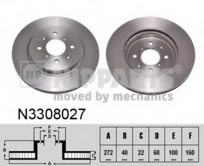Тормозной диск NIPPARTS N3308027 (фото 1)