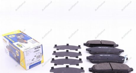 Комплект тормозных колодок, дисковый тормоз ICER Brakes 182003 (фото 1)