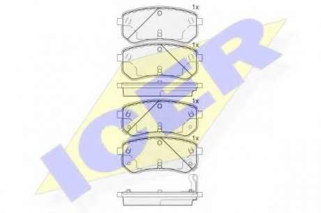 Комплект тормозных колодок, дисковый тормоз ICER Brakes 181710 (фото 1)