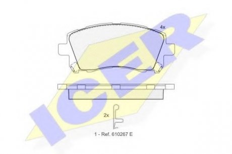 Комплект тормозных колодок, дисковый тормоз ICER Brakes 181247 (фото 1)