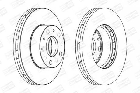 Гальмівний диск перед. Boxer/Ducato/Jumper (06-21) компл. 2шт Champion 562468CH
