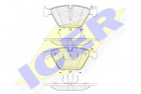 Комплект тормозных колодок, дисковый тормоз ICER Brakes 181814 (фото 1)