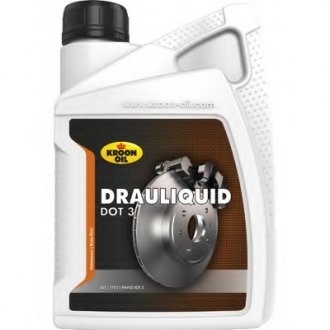 Рідина гальмівна Drauliquid DOT 3 1л KROON OIL 04205 (фото 1)