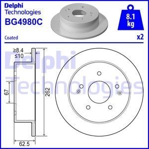 Гальмiвнi диски заднi Delphi BG4980C