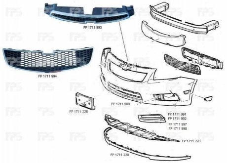 Решітка пластикова FPS Forma Parts System FP 1711 997