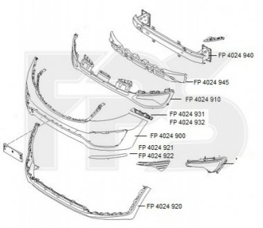 Кріплення бампера FPS Forma Parts System FP 4024 932