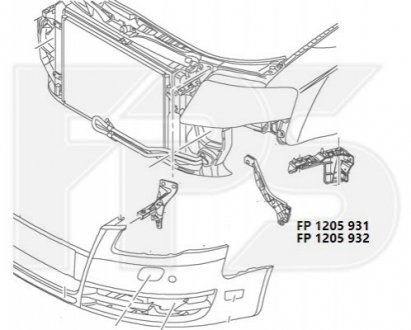 Кріплення бампера FPS Forma Parts System FP 1205 932