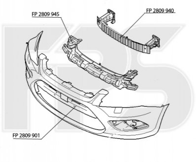 Абсорбер бампера FPS Forma Parts System FP 2809 945