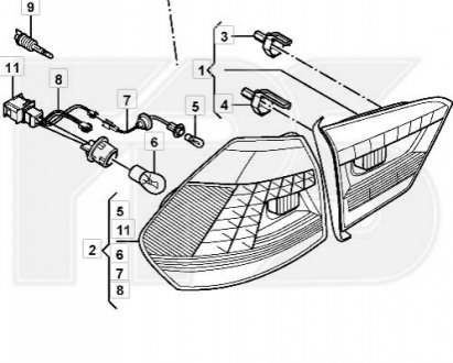 Ліхтар задний FPS Forma Parts System FP 7442 F2-P