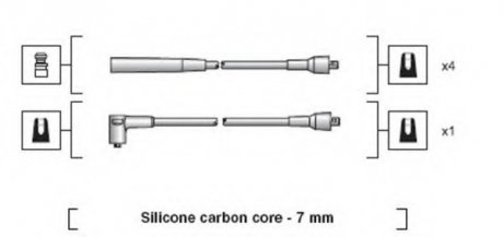 Комплект проводов зажигания VW GOLF II, DERBY (кор.код. MSK1249) Magneti Marelli 941318111249