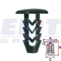 Клипса багажника (к-т:25 шт) размер:A = 15mm/B = 6,5mm/C = 8mm/d = 3mm/H = 20mm ELIT R 10041