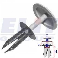 Дюбель внутренней отделки [00-] (к-т:10 шт) rozm:A= 16,2mm/B= 6,6mm/C= 23,9mm/d= 2,6mm/H= 22,8mm ELIT R C10101 (фото 1)