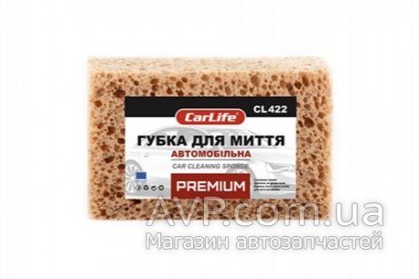 Губка для миття авто Premium з великими порами коричнева CARLIFE CL422 (фото 1)