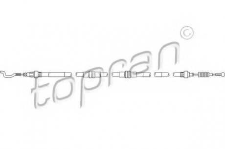 Трос, тормозной механизм рабочей тормозной системы TOPRAN 112146 (фото 1)