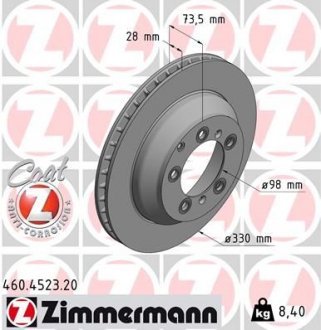 TARCZA HAMULC. PORSCHE CAYENNE 17- TYŁ ZIMMERMANN 460452320