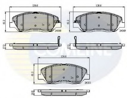 Комплект тормозных колодок, дисковый тормоз COMLINE CBP31676 (фото 1)