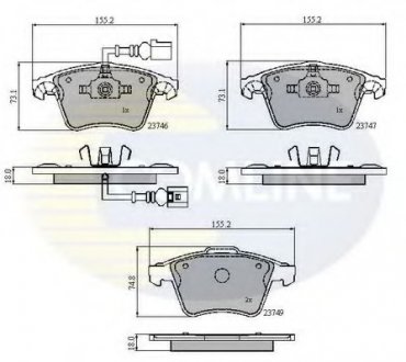 Комплект тормозных колодок, дисковый тормоз COMLINE CBP11312 (фото 1)