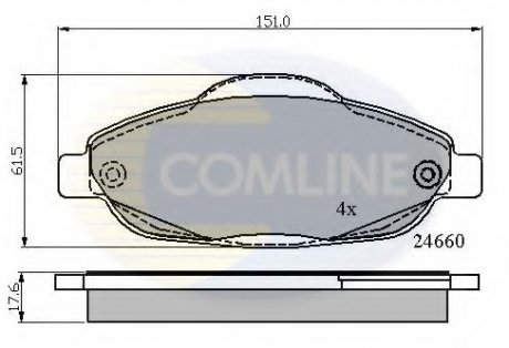 Комплект тормозных колодок, дисковый тормоз COMLINE CBP01765 (фото 1)