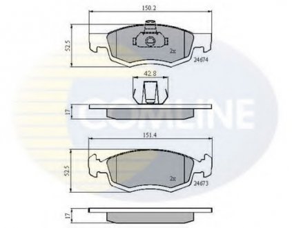 Комплект тормозных колодок, дисковый тормоз COMLINE CBP01791 (фото 1)
