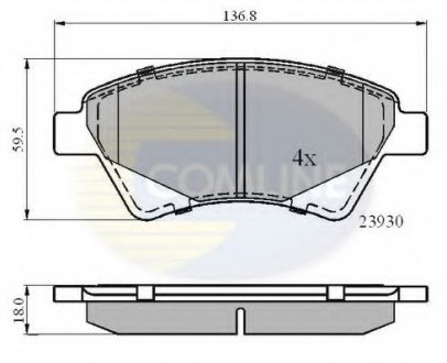 Комплект тормозных колодок, дисковый тормоз COMLINE CBP01160 (фото 1)