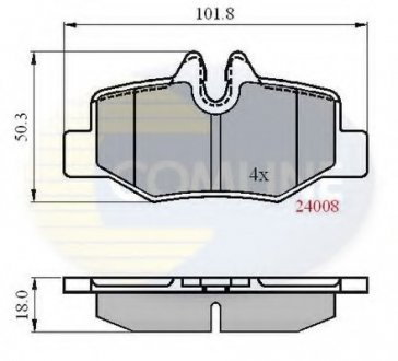Комплект тормозных колодок, дисковый тормоз COMLINE CBP01306 (фото 1)