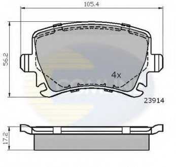 Комплект тормозных колодок, дисковый тормоз COMLINE CBP01284 (фото 1)