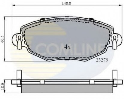Комплект тормозных колодок, дисковый тормоз COMLINE CBP01110 (фото 1)
