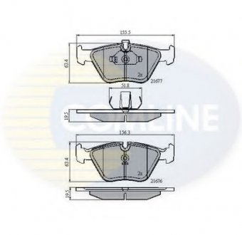 Комплект тормозных колодок, дисковый тормоз COMLINE CBP01010 (фото 1)