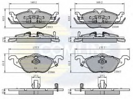 Комплект тормозных колодок, дисковый тормоз COMLINE CBP3584 (фото 1)
