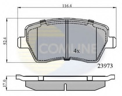 Комплект тормозных колодок, дисковый тормоз COMLINE CBP0984 (фото 1)