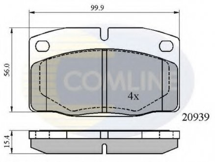 Комплект тормозных колодок, дисковый тормоз COMLINE CBP0135 (фото 1)