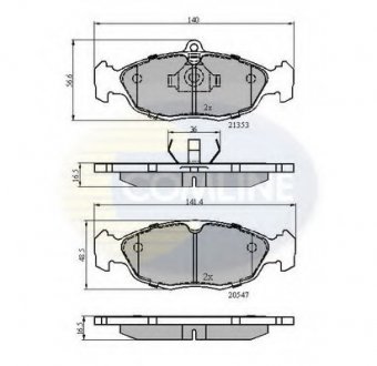 Комплект тормозных колодок, дисковый тормоз COMLINE CBP0134 (фото 1)