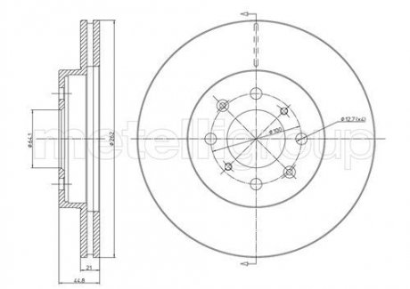 TARCZA HAM.HONDA CIVIC 90-01 Metelli 230344C