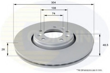 Тормозной диск COMLINE ADC1579V (фото 1)