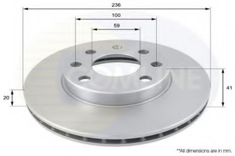 Тормозной диск COMLINE ADC1047V (фото 1)