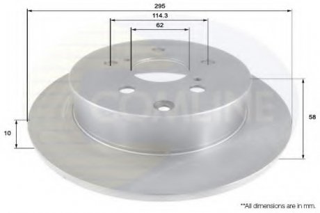 Тормозной диск COMLINE ADC01153 (фото 1)