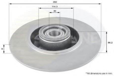 Тормозной диск COMLINE ADC3012 (фото 1)