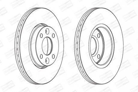 Гальмівний диск перед. Almera/Clio/Largus/Logan/Megane (03-21) компл. 2шт Champion 562268CH