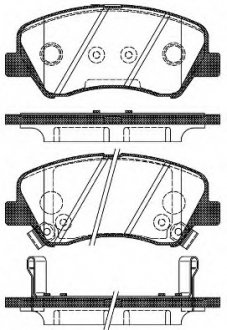 Комплект тормозных колодок, дисковый тормоз WOKING P1588302 (фото 1)