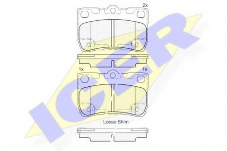 Комплект тормозных колодок, дисковый тормоз ICER Brakes 182060 (фото 1)
