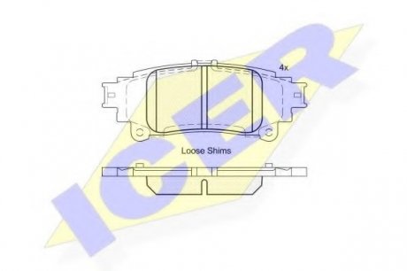 Комплект тормозных колодок, дисковый тормоз ICER Brakes 182050 (фото 1)