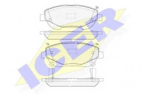 Комплект тормозных колодок, дисковый тормоз ICER ICER Brakes 182022