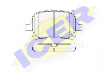 Комплект тормозных колодок, дисковый тормоз ICER ICER Brakes 181632