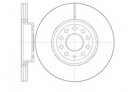 Гальмівний диск перед. Caddy III/IV/Golf/Jetta/Passat/Octavia 05- (312x25) WOKING D697210