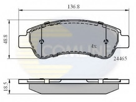 Комплект тормозных колодок, дисковый тормоз COMLINE CBP01604 (фото 1)
