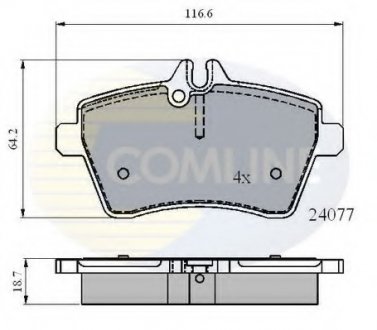 Комплект тормозных колодок, дисковый тормоз COMLINE CBP01592 (фото 1)